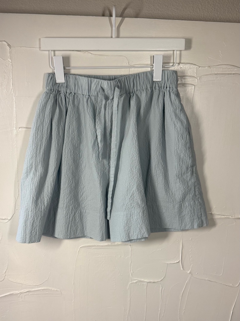 COS Light Blue Seersucker Short Set - Button Shirt & Shorts - Picture 5 of 7